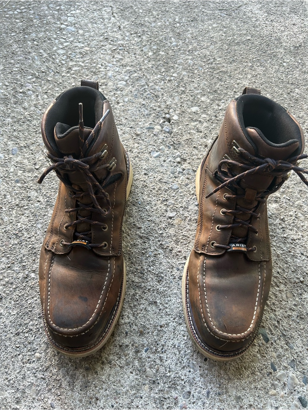 Ariat composite toe Brown Leather Mens Work Boots Sz 13 D